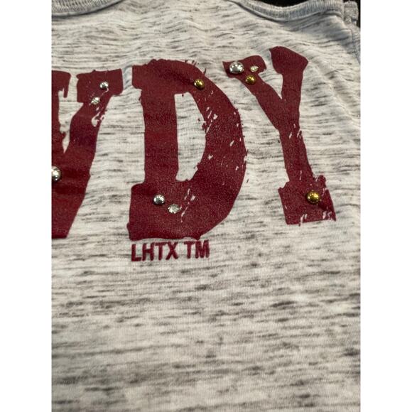 LHTX Leigh L. Hajovsky Texas made "HOWDY" embellished tank S Aggies - Picture 8 of 8